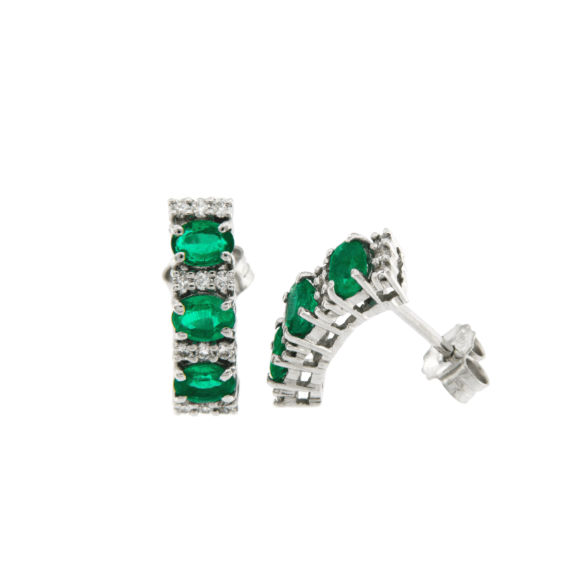 Orecchini Trilogy color smeraldi brillanti