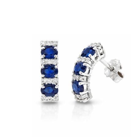 Sapphires and diamonds Trilogy Color Earrings