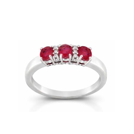 Ruby and diamonds Trilogy color Ring