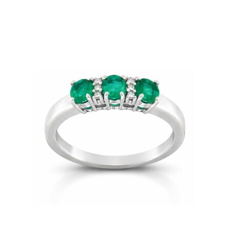 Emeralds and diamonds Trilogy color Ring
