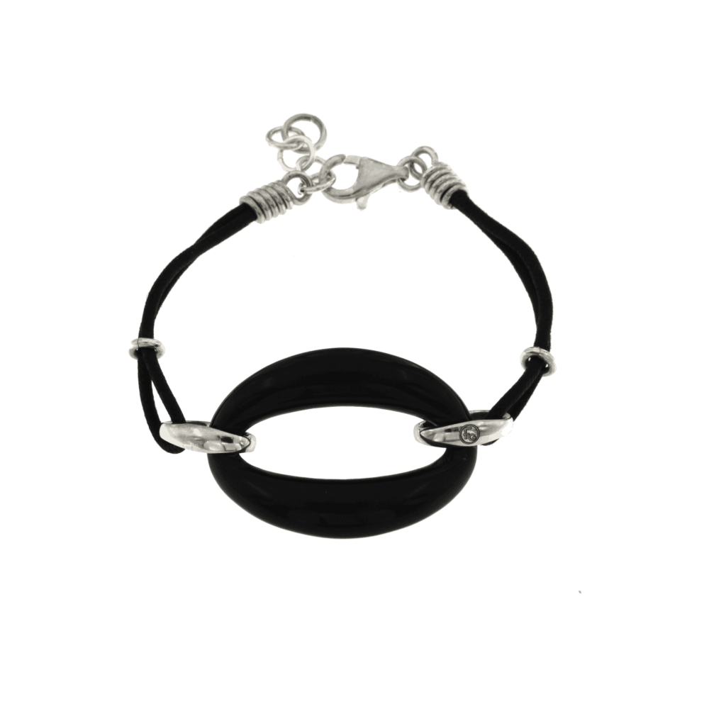 Lucky Silver and ceramic Black Bracelet Fecarotta Gioielli
