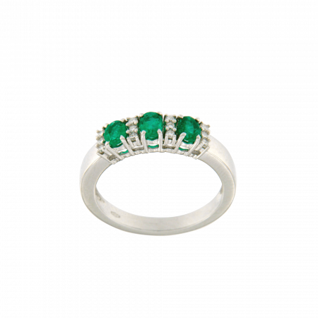 Anello Trilogy color smeraldi