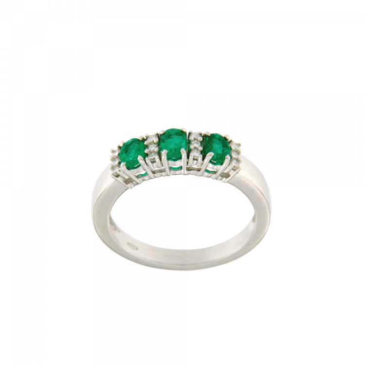 Anello Trilogy color smeraldi
