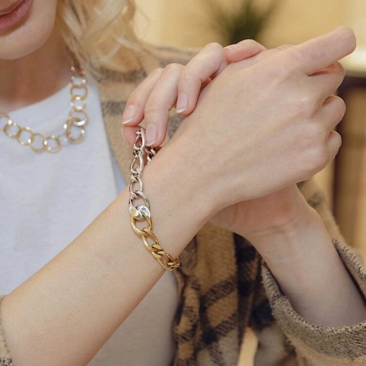 bracelet tow colors of gold vintage sconto discount