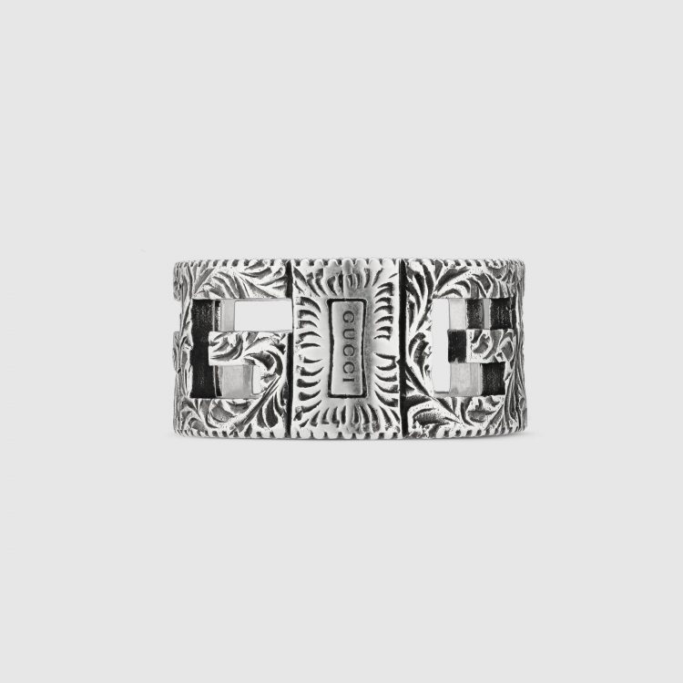 Anello Gucci G Quadro in argento