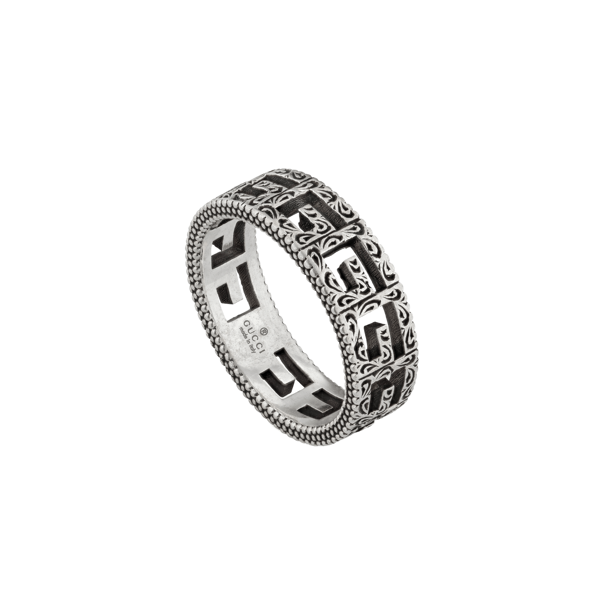 GUCCI Silver ring with Square G argento anello gucci sconto discount