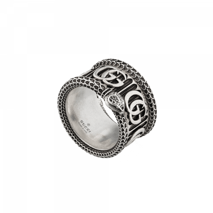 GUCCI Silver ring with Double Ganello gucci serpente sconto discount