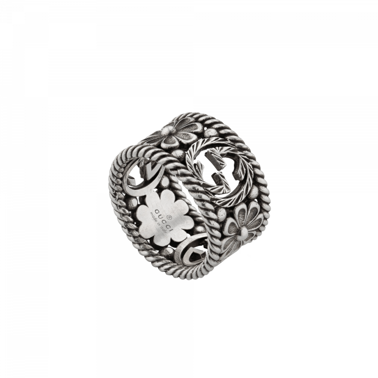 Interlocking Gucci G silver ring anello gucci argento asconto discount
