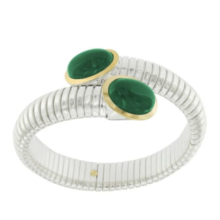 Bracciale tubogas argento e agata verde silver bracelet agathe gold sconto discountBRACCIALE AGATA VERDE E ARGENO NUOVA BRT025verde