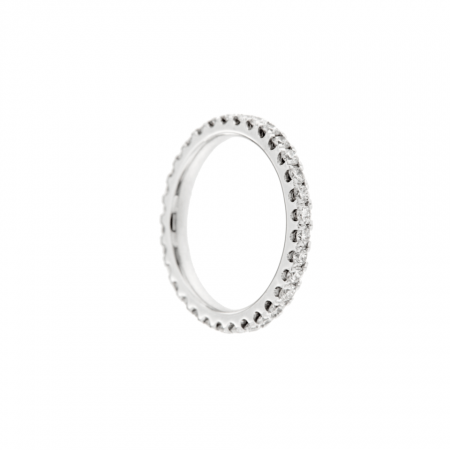 Anello veretta diamanti oro bianco eternelle diamonds ring sconto discount R180142B