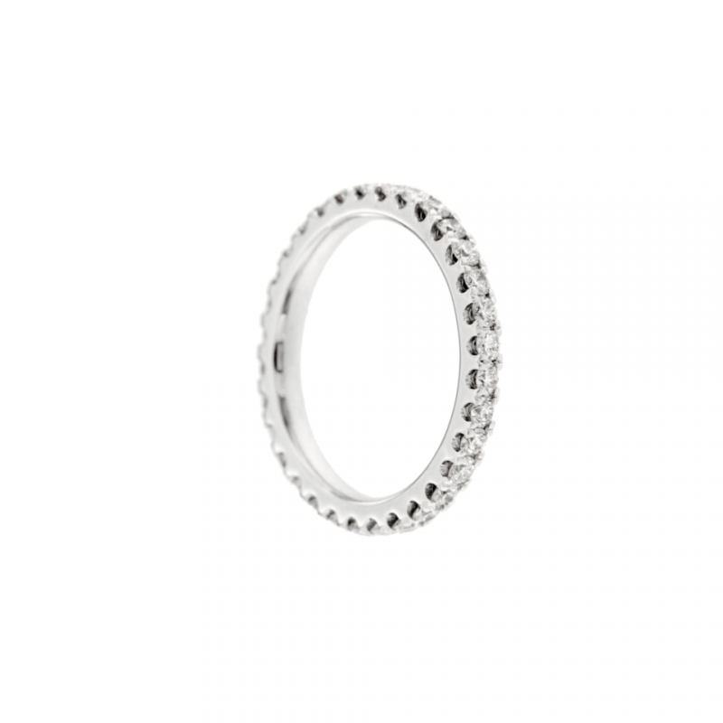 Anello veretta diamanti oro bianco eternelle diamonds ring sconto discount R180142B
