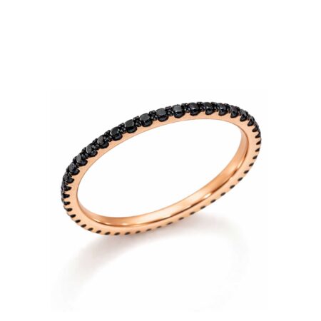 Anello veretta Eternelle piccola brillanti neri