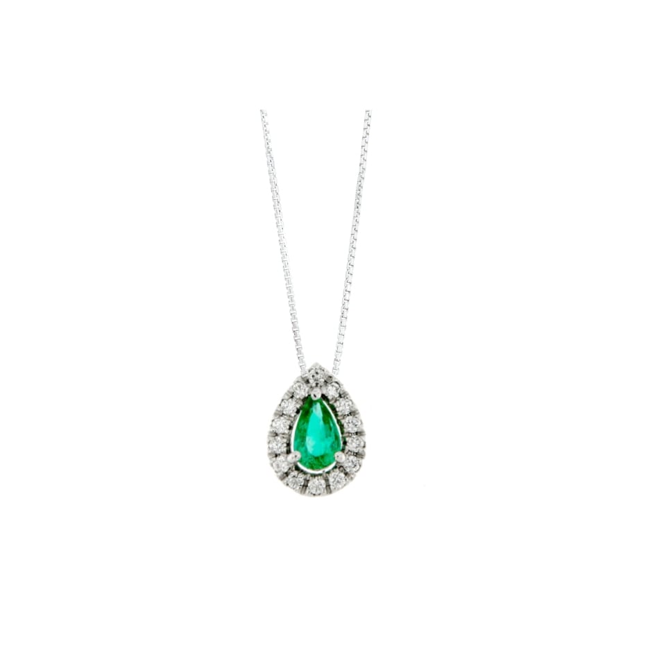 (image for) Collana con Ciondolo diamanti e smeraldo