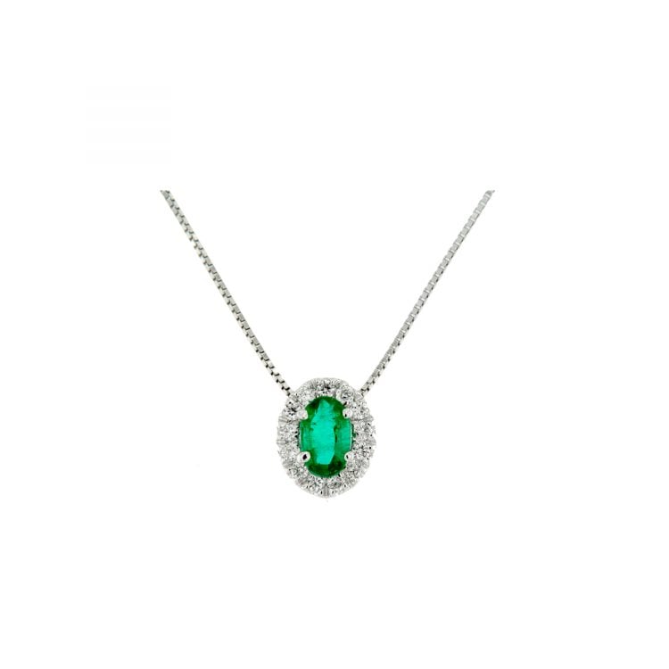 Jewels collana pendente smeraldo e diamanti diamonds smeraldo necklace Bon Ton online POVL9S