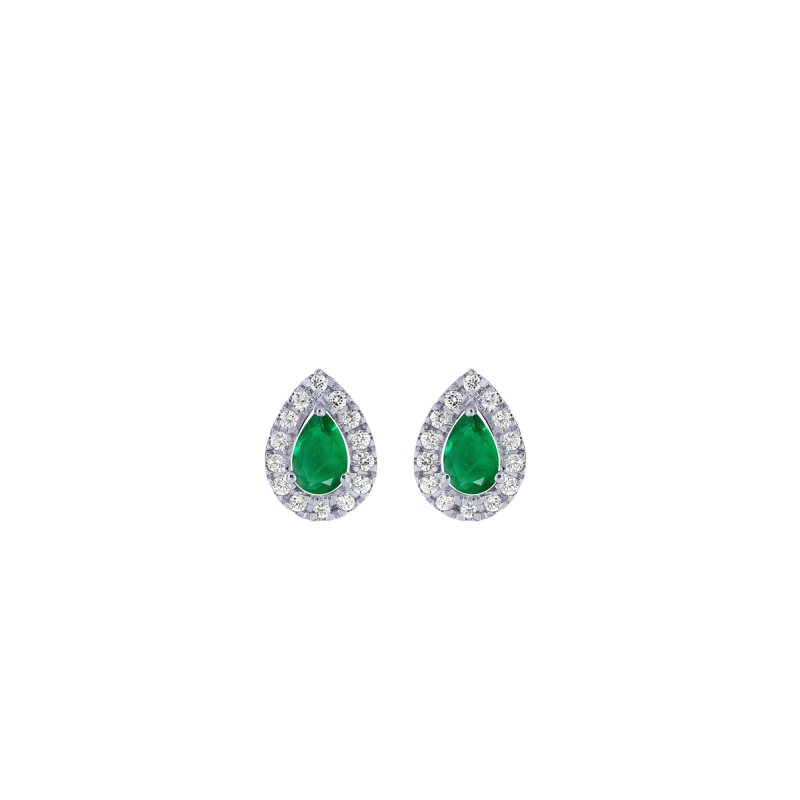 Orecchini diamanti smeraldi