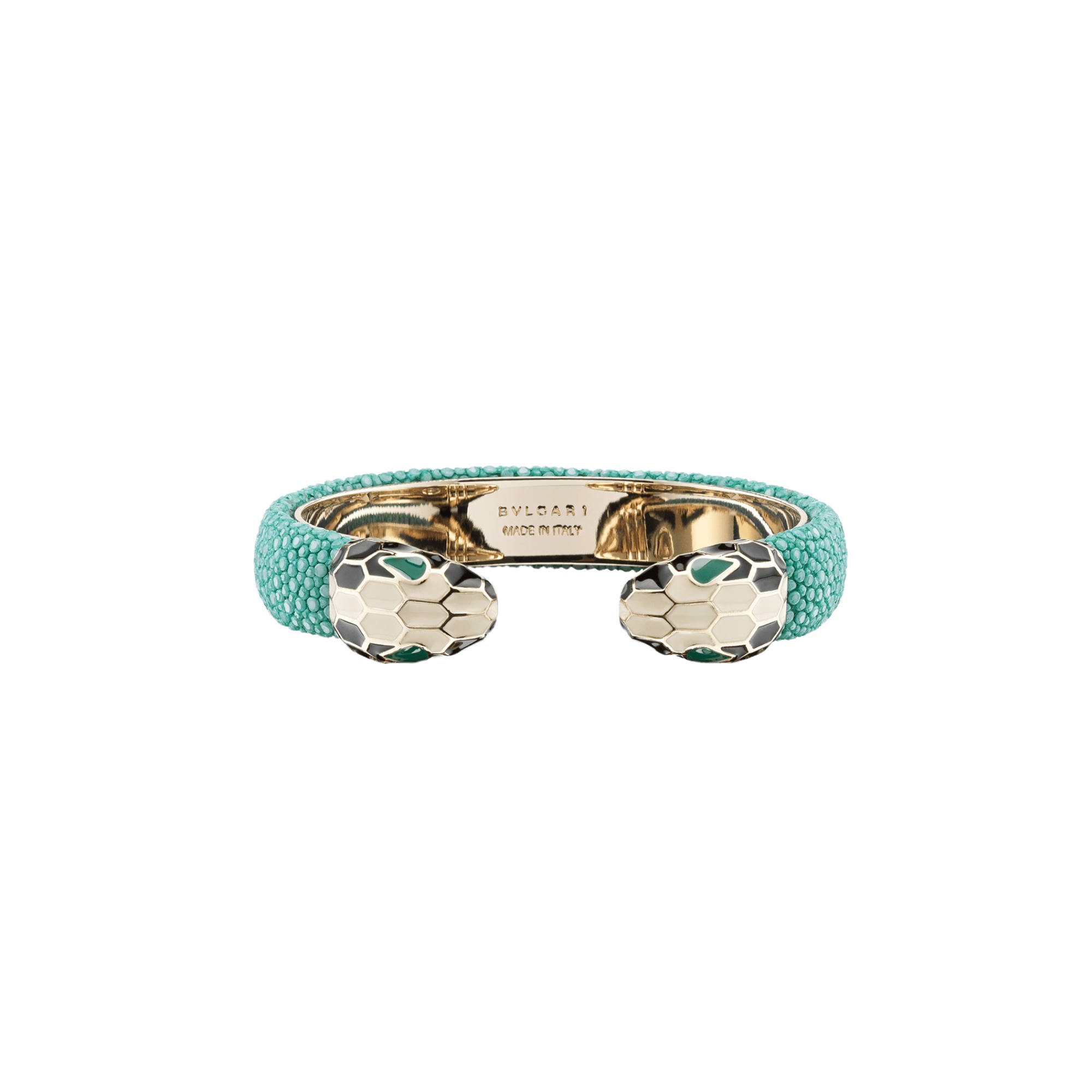 Bvlgari Serpenti Forever Small Brass And Leather Bracelet In White |  ModeSens