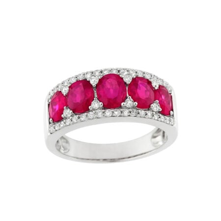Bon ton ring white gold brilliant rubies
