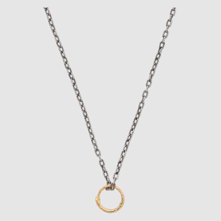 Collana GUCCI Ouroboros  pendente anello serpente oro
