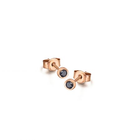 GB020ORBL orecchini oro rosa diamanti neri earrings black diamonds discount sconto