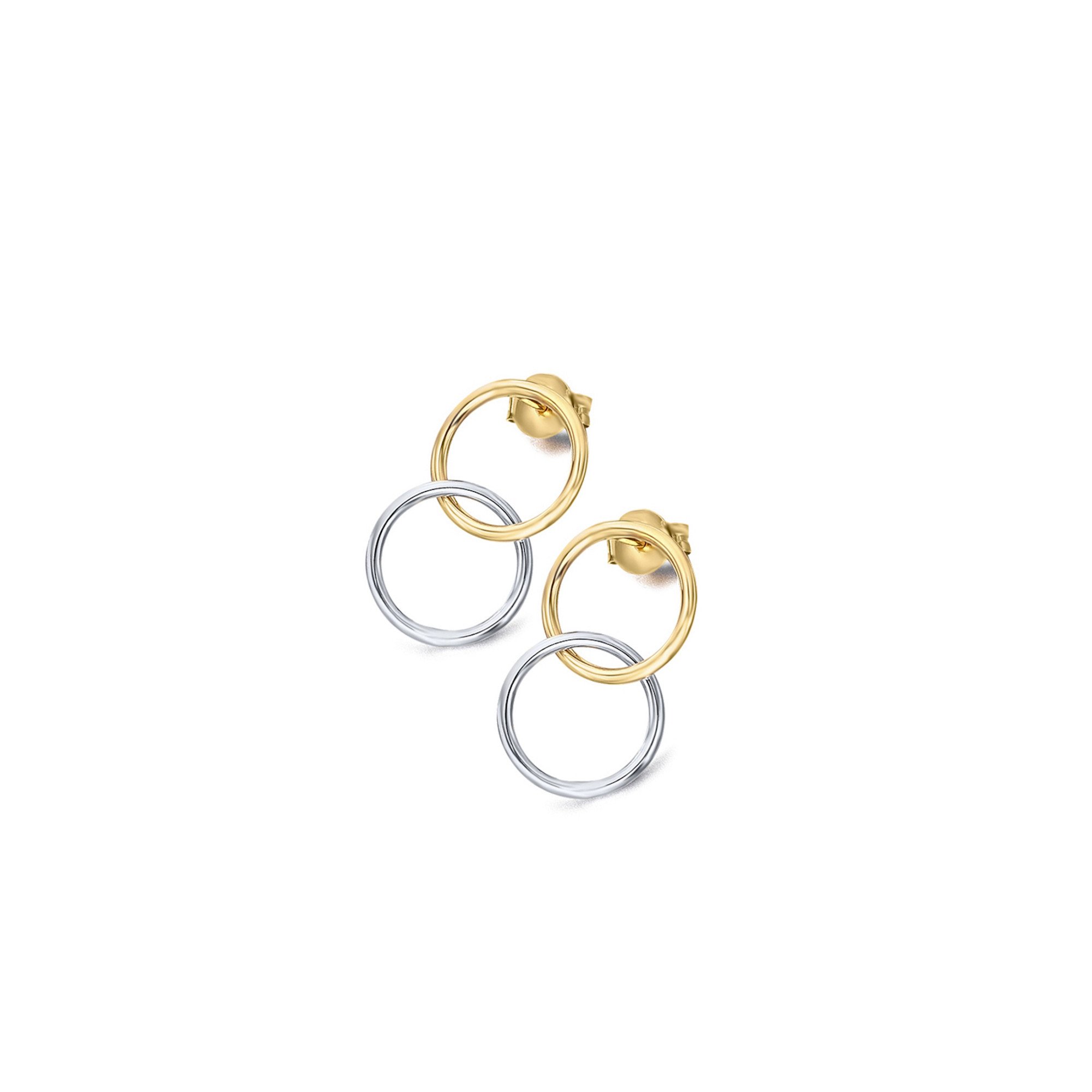 GB048OA orecchini cerchi intrecciati oro bicolore earrings round discount sconto