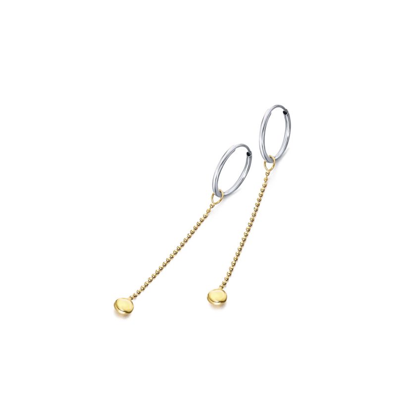 GB049OA orecchini cerchi con flessibile sganciabile oro bicolore gold earrings discount sconto