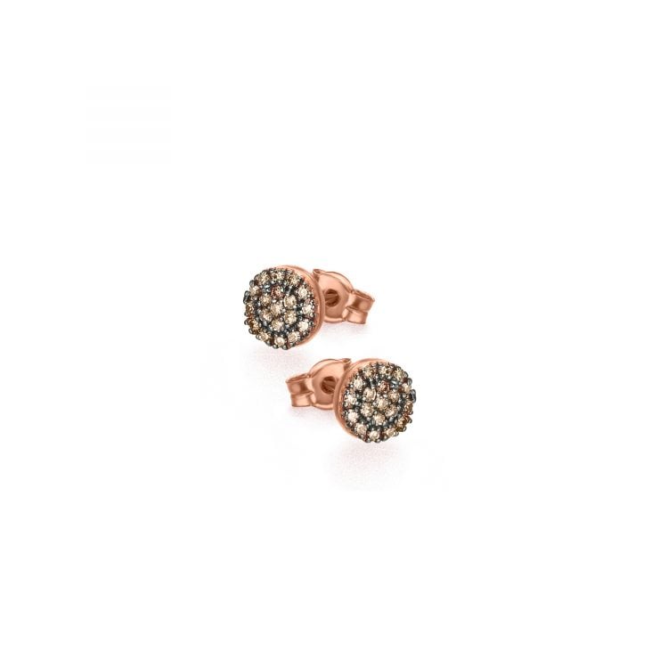 GB090ORBR orecchini oro rosa diamanti brown diamonds earrings discount sconto