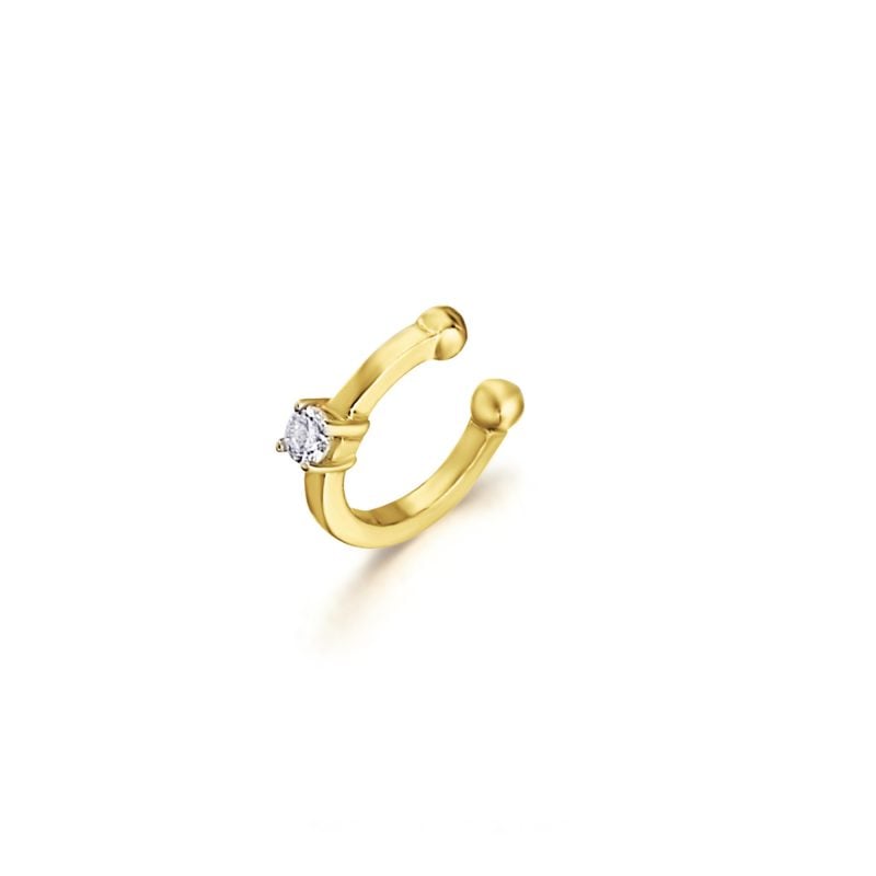 LE CARRÈ helix mono orecchino oro giallo diamante solitario diamond gold sconto discount