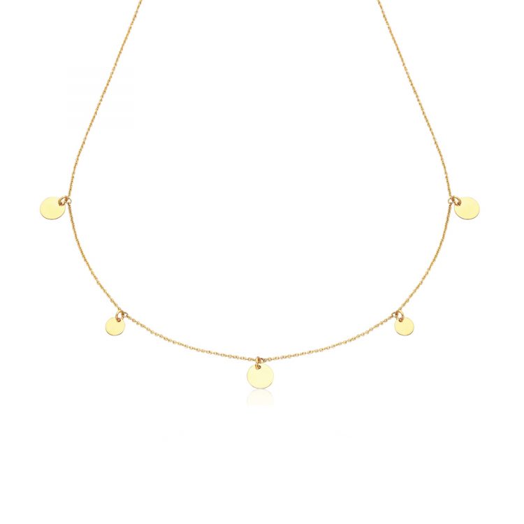 LE CARRÈ collana oro giallo 5 dischi GD057OA collana or giallo necklace gold sconto discount