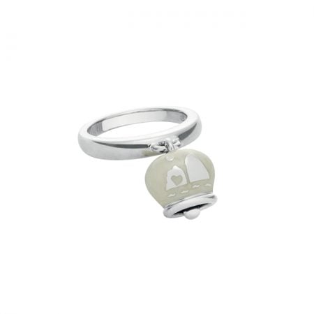 36388-Anello CHANTECLER campanella double face faraglioni bell silver ring enamel discount sconto