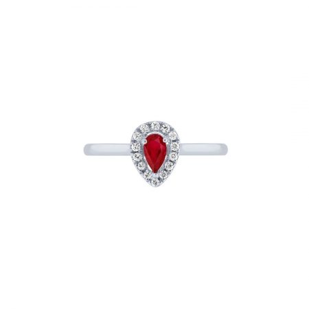Anello in oro bianco con rubino Rubino ruby diamonds ring engagement sconto discount