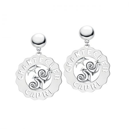 Chantecler Orecchini Logo in argento Galli e sole in argento silver earrings sconto discount 33700_11939