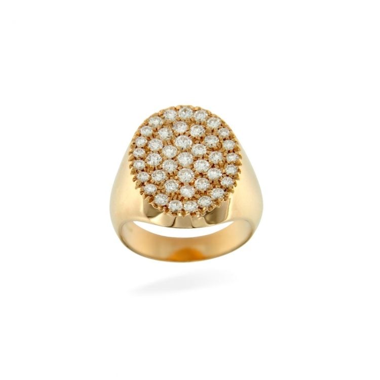 OTT_OV_OR_B anello mignolo brillanti oro rosa ovale stamp chevalier pinky ring sconto discount