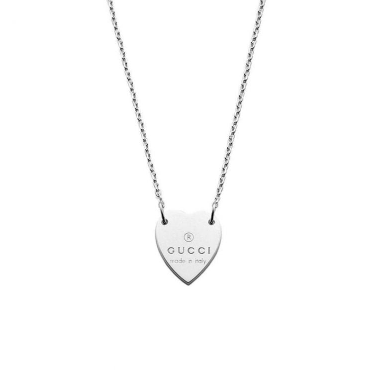 223512 J8400 8106 collana gucci trademark necklace silver cuore heart