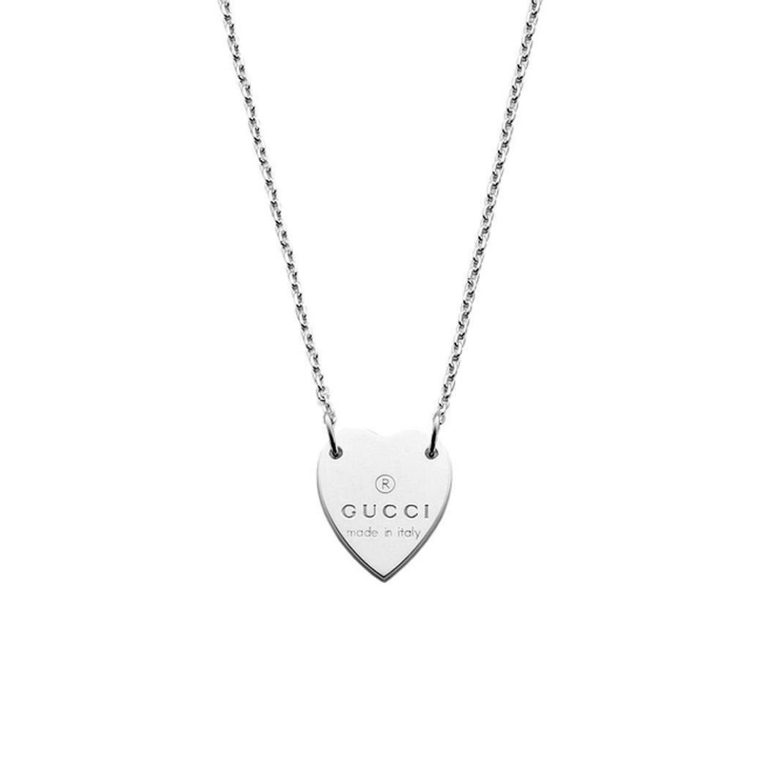 223512 J8400 8106 collana gucci trademark necklace silver cuore heart
