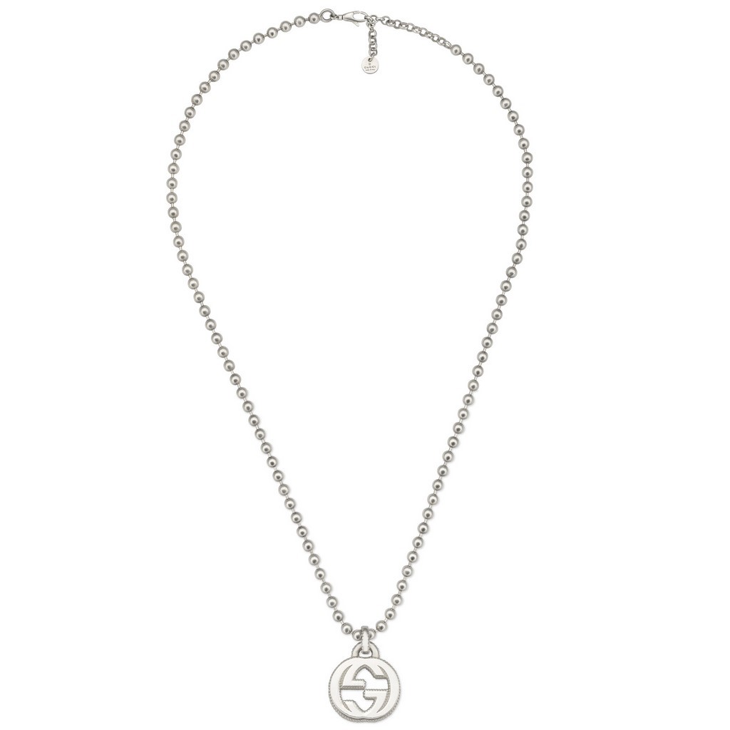 Interlocking G necklace in silver GUCCI 50 cm - Fecarotta Gioielli