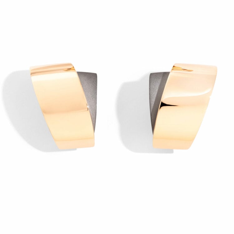 VHERNIER Orecchini oro rosa e titanio Tourbillon earrings titanium sconto discount