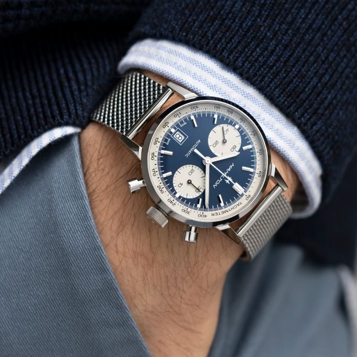 orologio hamilton american classic intra matic blu watch sconto discount d