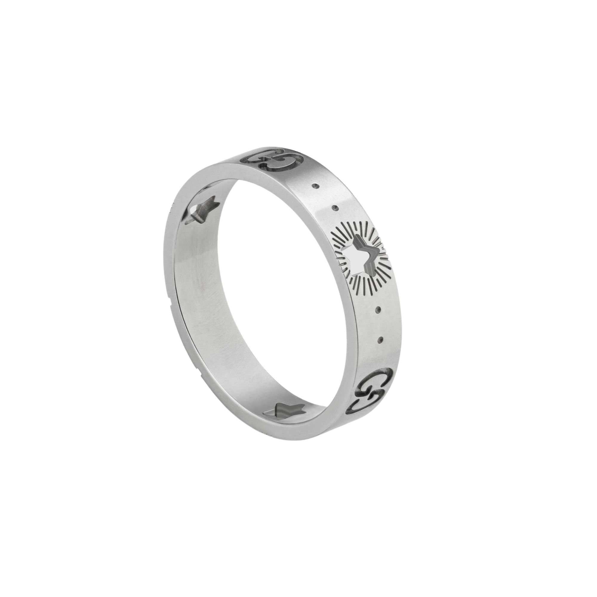 GUCCI Icon ring in white gold with stars