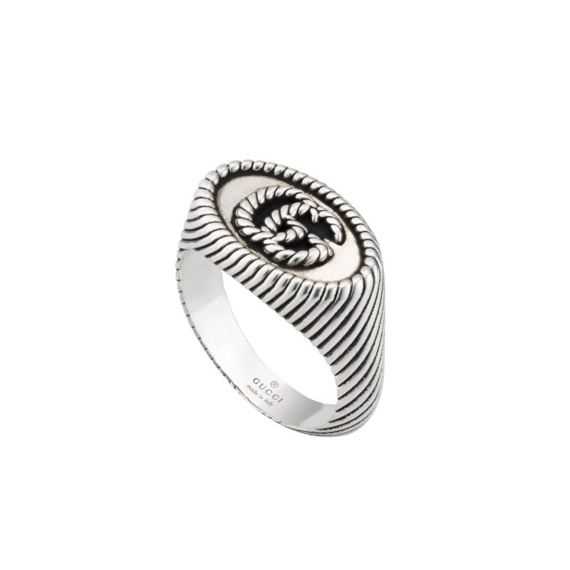 anello gucci argento chevalier 631746_J8400_0701_002_100_0000_Light-Anello-Doppia-G sconto discount ring
