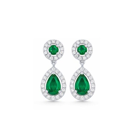 Emerald diamond earrings