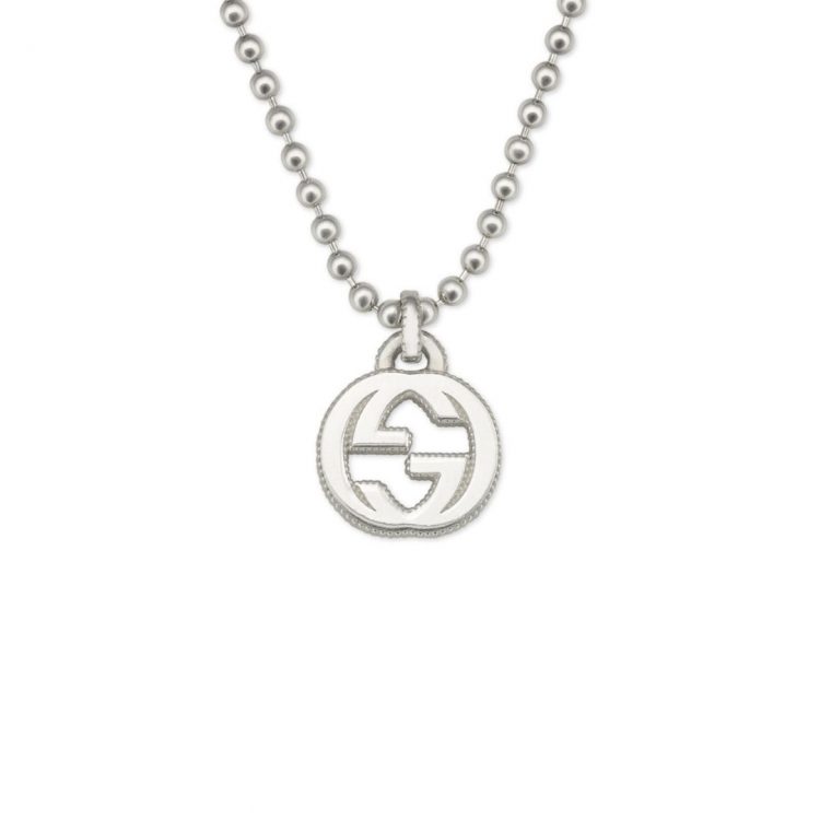GUCCI-INTERLOCKING-G-COLLANA-NECKLACE-SCONTO-DISCOUNT-SILVER-ARGENTO-ybb479217001 silver necklace sconto discount