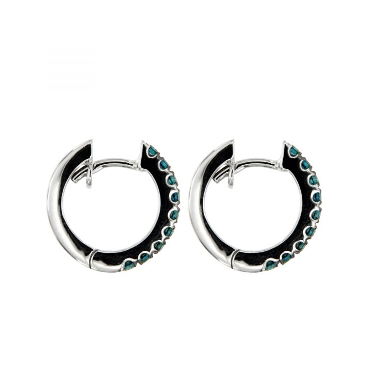 Orecchini oro bianco diamanti blu earrings sconto discount 29987_dblue 1