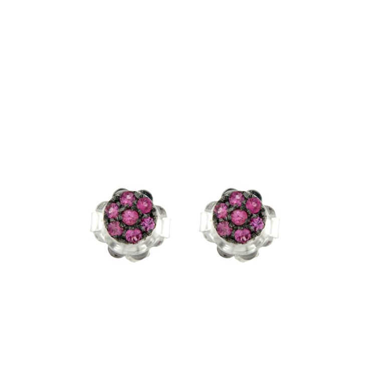 Orecchini oro bianco zaffiri rosa pink sapphires earrings sconto discount
