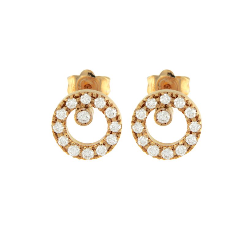 51139A-0 orecchini oro rosa brillanti earrings in rose gold and diamonds sconto discount
