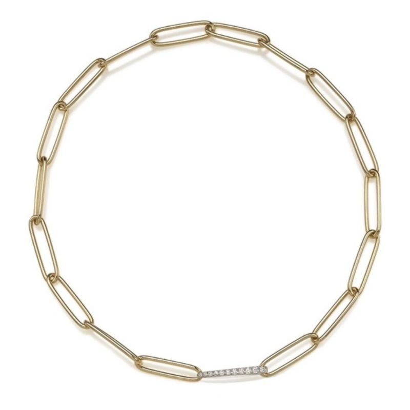 Chantecler Collana maglie ovali on oro giallo 18Kt e diamanti 40567 necklace sconto discount