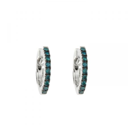 Orecchini oro bianco diamanti blu earrings sconto discount 29987_dblue