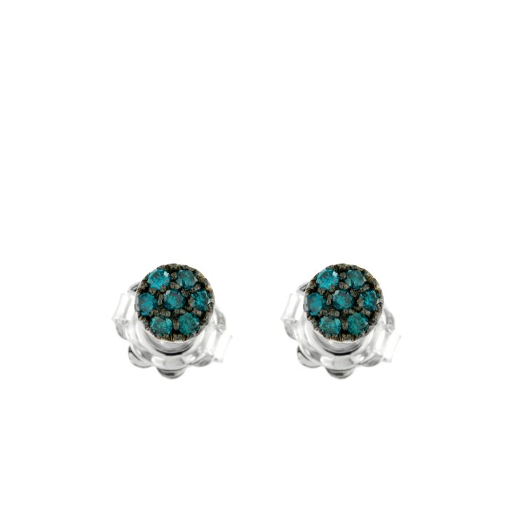 Orecchini oro bianco diamanti blu earrings sconto discount 45307_blue_P