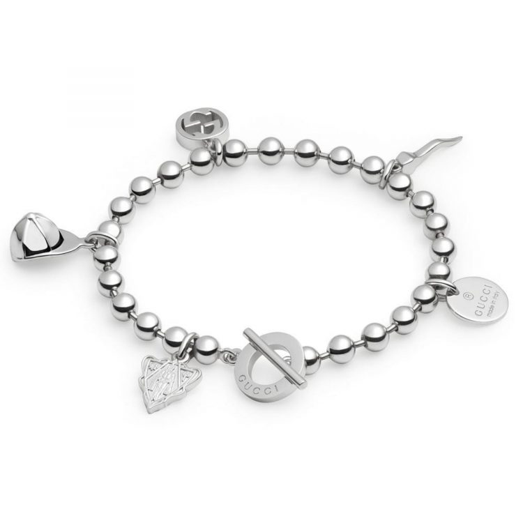 bracciale ciondoli interlocking gucci charms silver sconto discount bracelet