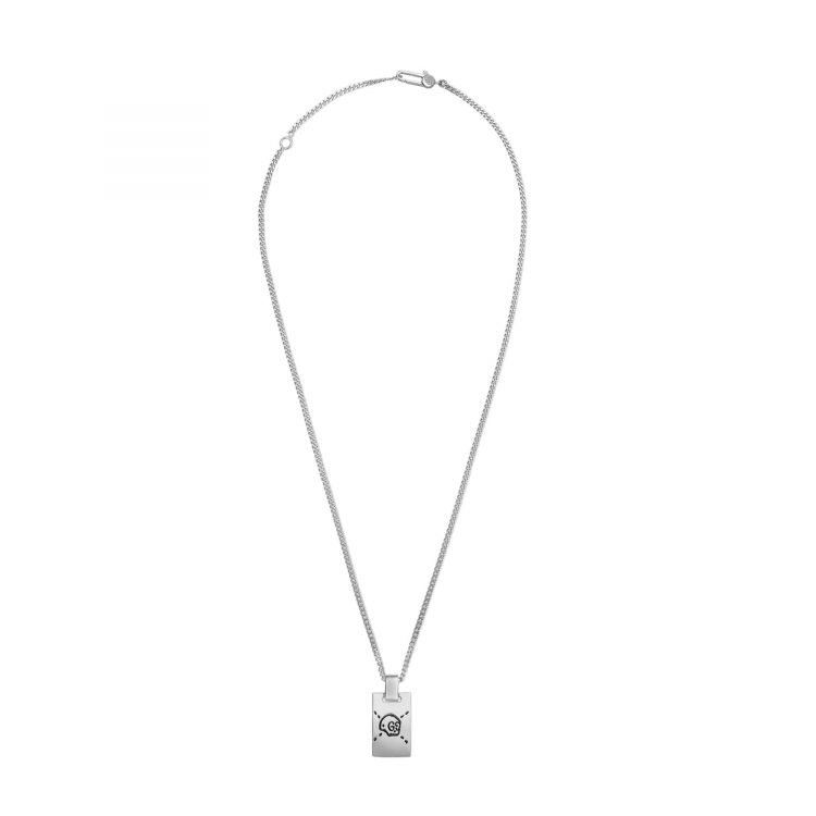 Collana in argento con pendente GucciGhost gucci necklace sconto discount