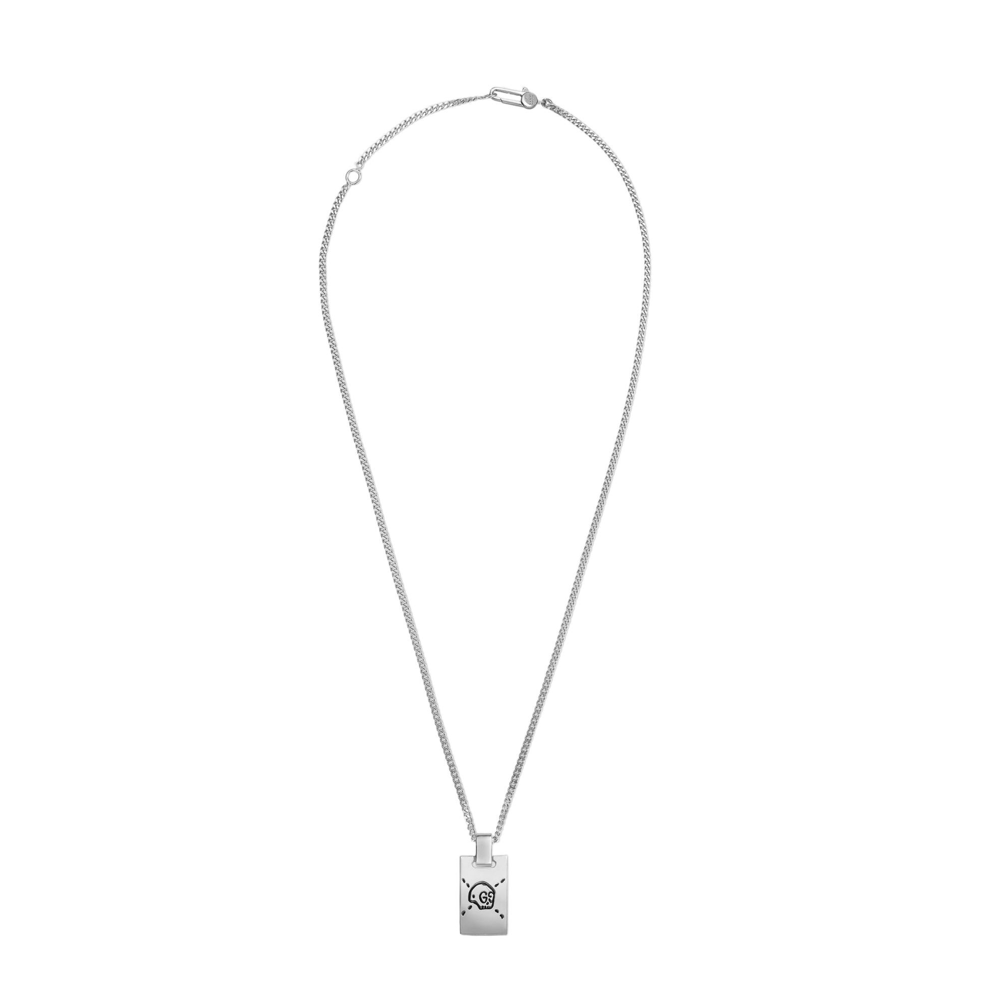Collana in argento con pendente GucciGhost gucci necklace sconto discount